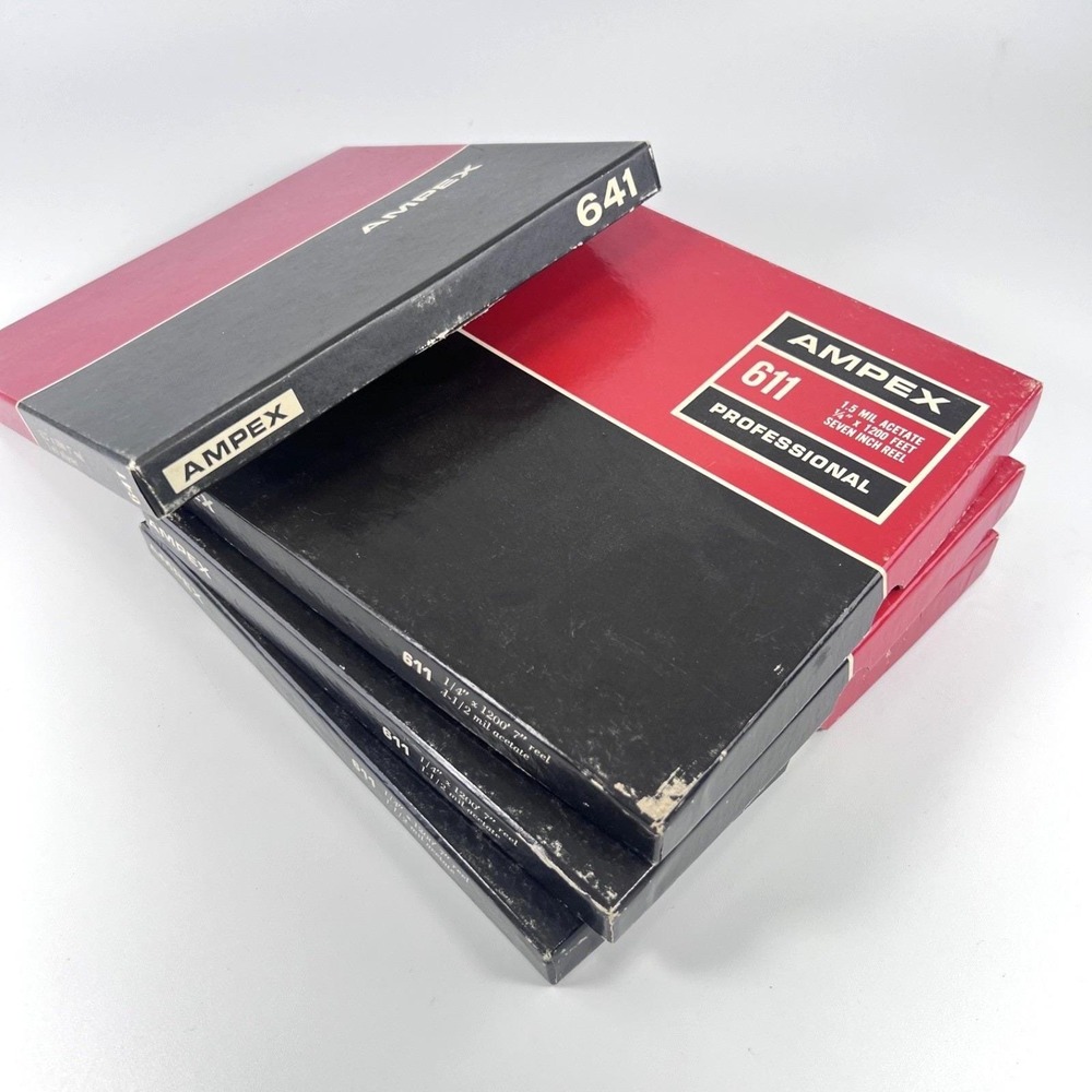 Vintage Ampex 1/4" Reel-to-Reel Audio Tape Lot – Models 611 & 641 – 4 Rolls Tota